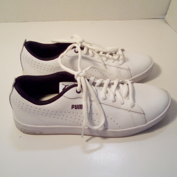 Puma Vintage Womens Leather Low Top Soft Foam Comfort Insert White Sneakers 6.5 - Picture 5 of 16